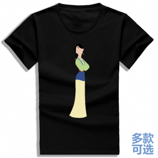 花木兰从军木须龙学生直筒圆领打底全纯棉短袖t恤衫半袖上衣服