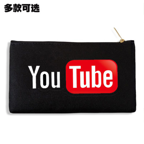 youtube油管标志logo符号图标帆布手拿笔袋手机包收纳袋子