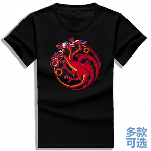 花木兰木须龙冰与火之歌史塔克家族全纯棉短袖t恤衫半袖上衣服