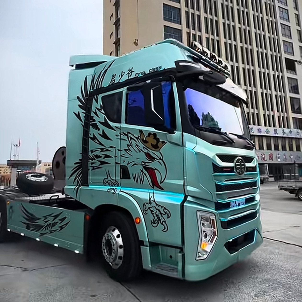 汕德卡C9H G7H豪沃HOWO车贴拉花拖挂车卡车欧曼EST定制个性贴纸