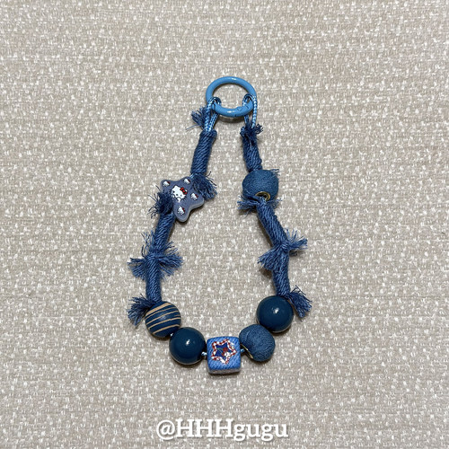 HHHgugu手机链条学生蓝星星方框KTccd短挂绳包包手机链钥匙扣饰品
