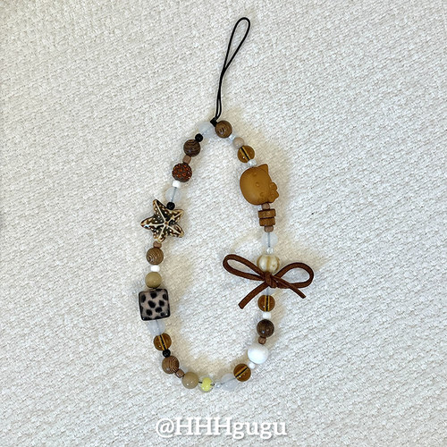 HHHgugu手机链条豹纹KT猫咪短挂绳挂链手机链钥匙扣饰品ccd挂绳