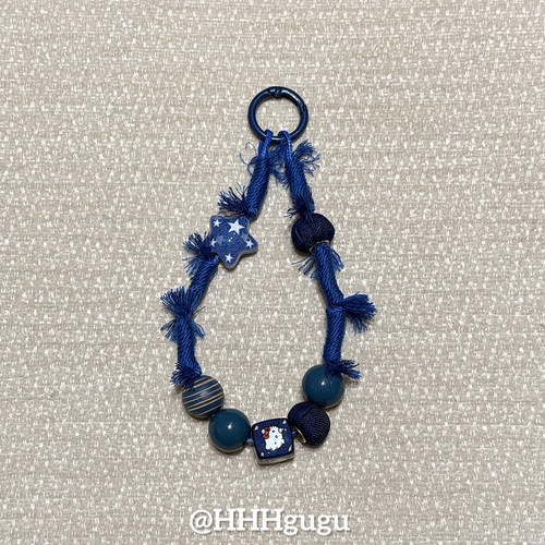 HHHgugu手机链条学生ins蓝星星KTccd短挂绳包包手机链钥匙扣饰品