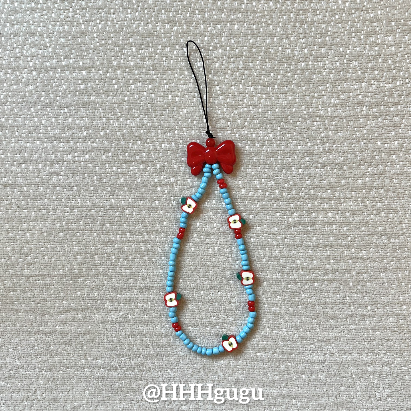 HHHgugu手机链条学生简约蝴蝶结苹果核ccd短挂绳包包手机链钥匙扣