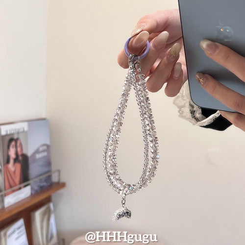 HHHgugu手机链条学生ins简约珍珠ccd短挂绳包包手机链钥匙扣饰品