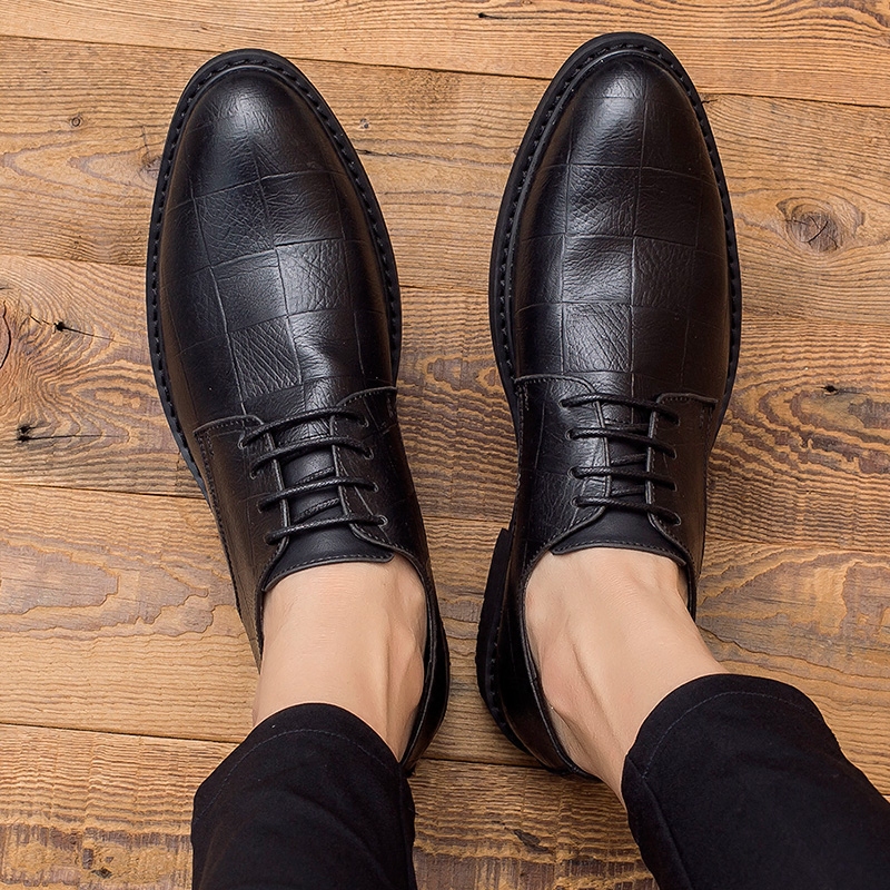 春秋季皮鞋男士商务正装英伦风内增高鞋韩版潮流结婚休闲尖头男鞋