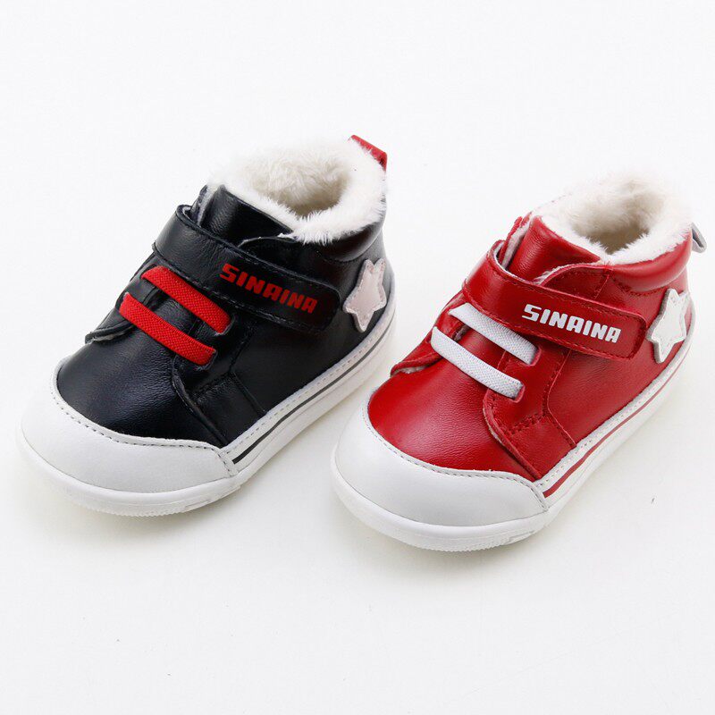斯乃纳童鞋冬款男女宝宝羊皮加绒保暖学步鞋儿童棉皮鞋SP0460010R