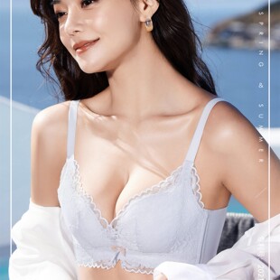 古蒂花文胸薄AB杯聚拢上托舒适侧收副乳调整型性感蕾丝内衣女2952