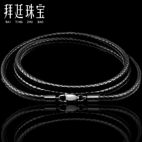 Ожерелье из шнура, подвеска, черный ремешок, золотой изумрудный браслет из красной нити