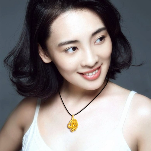 Подвеска, ожерелье из шнура, черный ремешок, золотой изумрудный браслет из красной нити подходит для мужчин и женщин, серебро 925 пробы