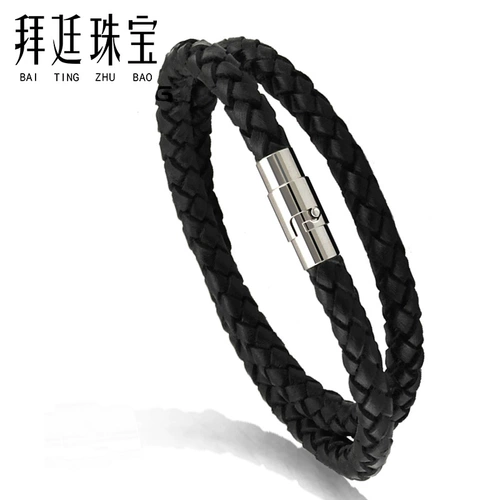 Плетеное кожаное ожерелье, кожаный чокер подходит для мужчин и женщин для влюбленных, европейский стиль, в корейском стиле