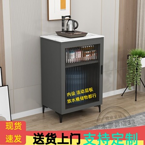 轻奢岩板餐边柜储物微波炉碗烤箱水桶柜客厅收纳厨房置物双门柜