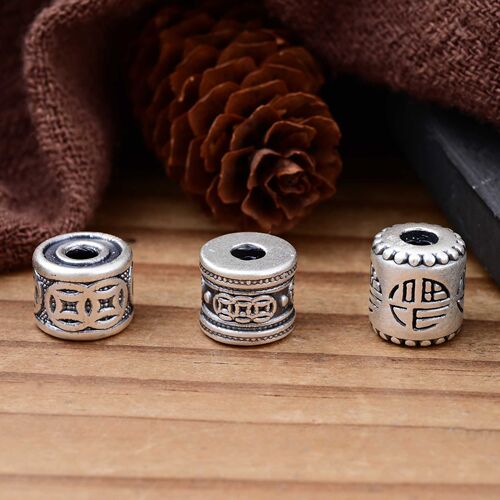 S999足银福字金钱桶珠DIY串珠