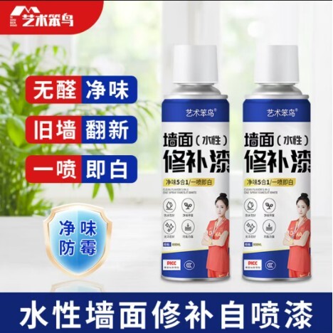 艺术笨鸟墙面自喷漆家用环保水性内墙涂鸦翻新修补墙白色修补乳a7