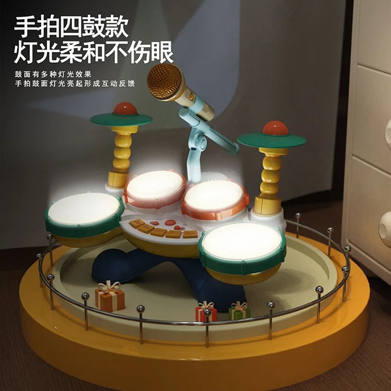 乔姐儿童架子鼓初学者宝宝幼儿打鼓乐器手拍音乐爵士鼓练习器a09