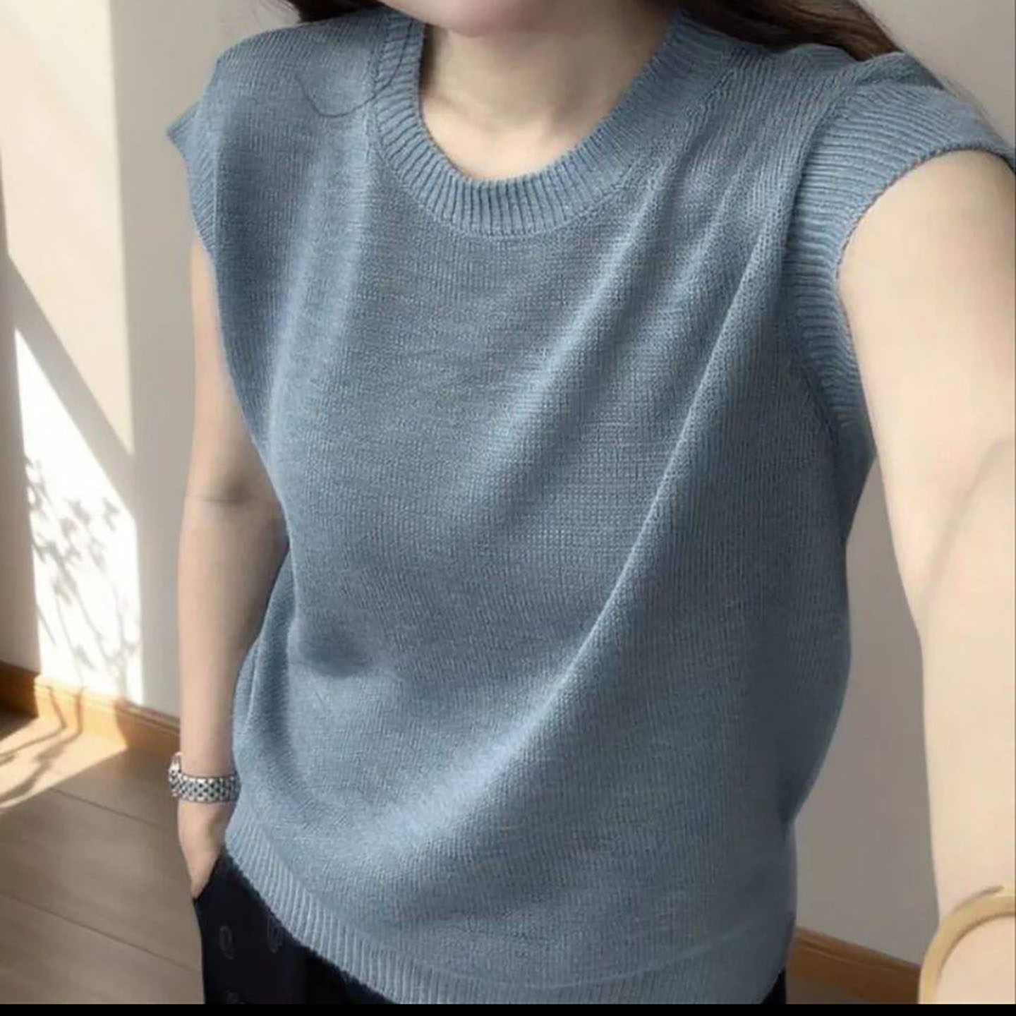 聚光点女装韩系针织短袖小衫显瘦中年妈妈装夏季女士宽松半袖上a3