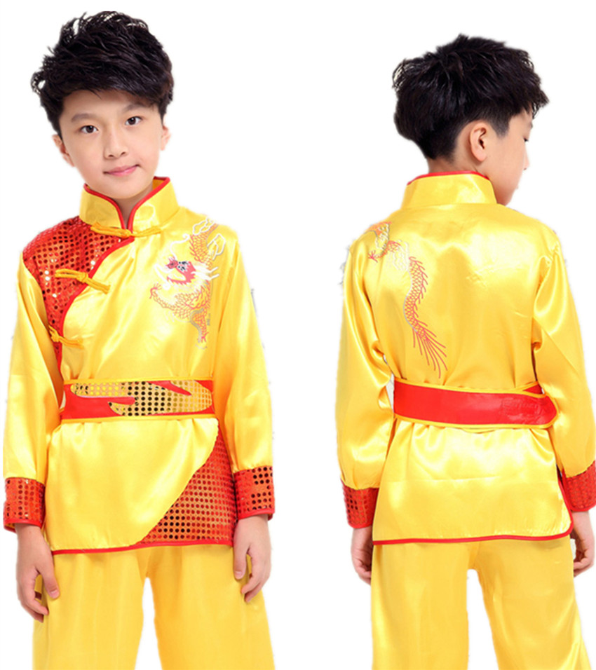 儿童舞龙舞狮服打鼓服装武术服练功服演出服 少儿武术操表演服