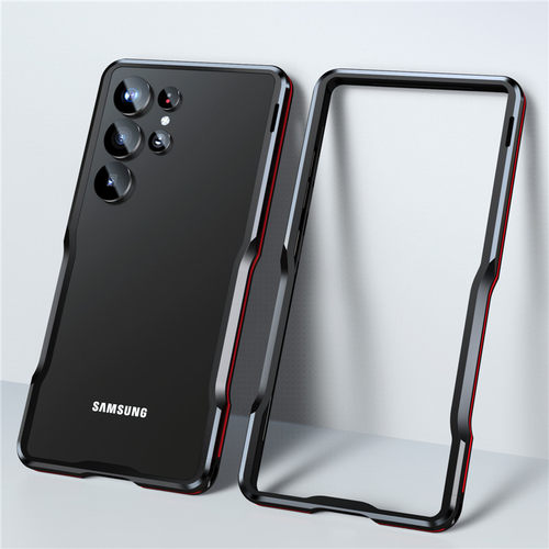 适用于三星S25金属边框S24微磨砂S23半透明S22碳纤维纹S21背板Ultra手机壳Edge铝合金利刃