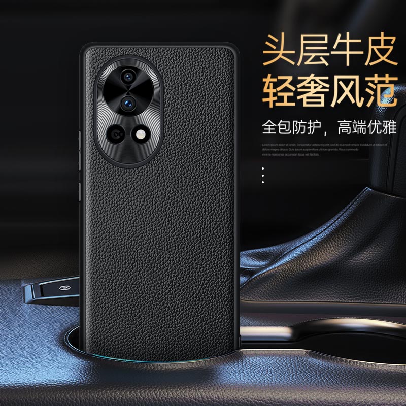 头层牛皮真皮镜头金属手机壳