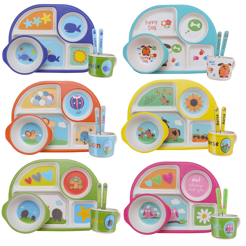 卡通竹纤维辅食碗叉勺儿童餐具