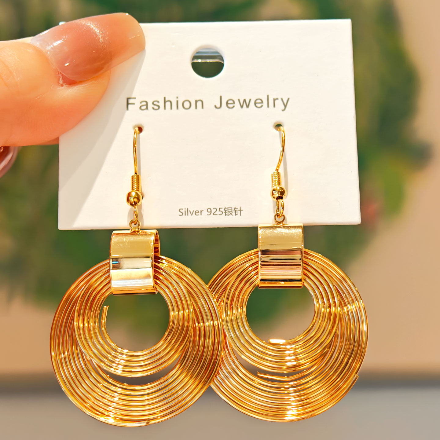 圆圈小众设计网红耳饰银针夸张