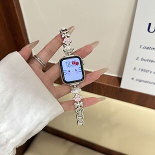 音乐蝴蝶结猫链条适用华为gt5手环10/9/8高级荣耀fit4/3/2i女腕带