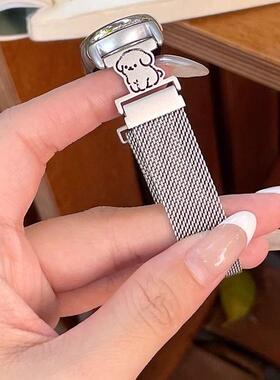 适用小米手环9nfc小猫狗米兰磁吸表带小米8pro红米watch4/5高级女