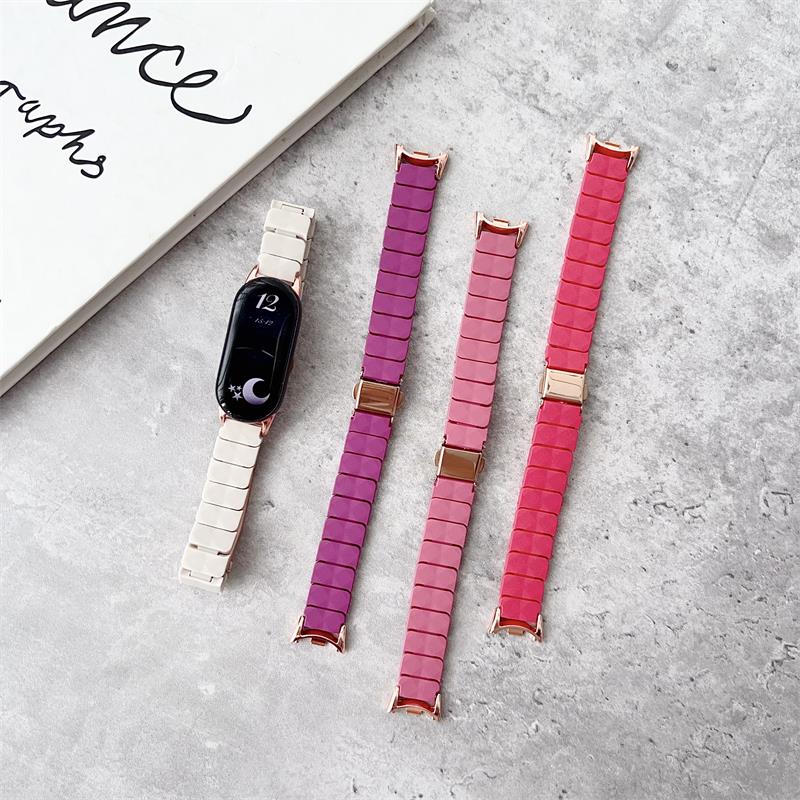 适用小米9pro手环8多巴胺树脂防水表带红米watch4/5夏季透气时尚