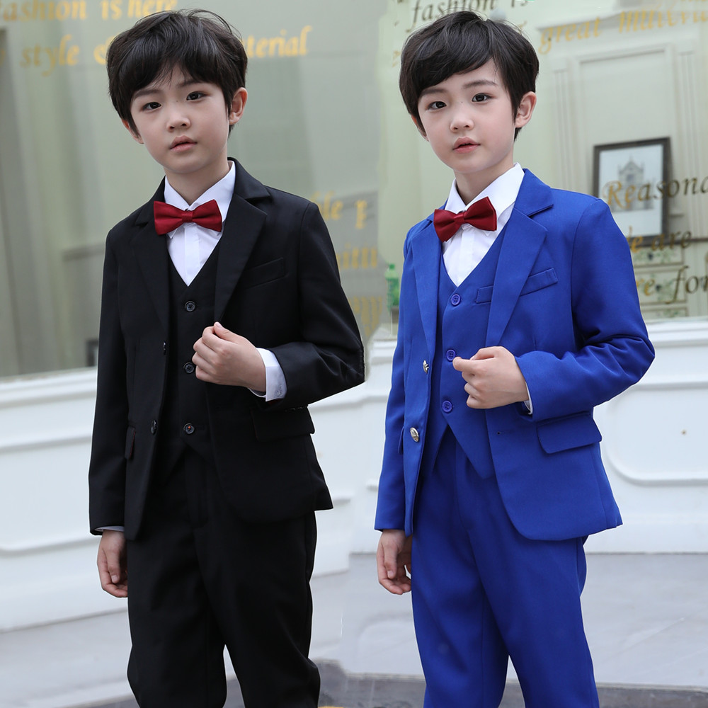 儿童西装套装钢琴演出服男童小西服男孩礼服男生正装走秀表演服装