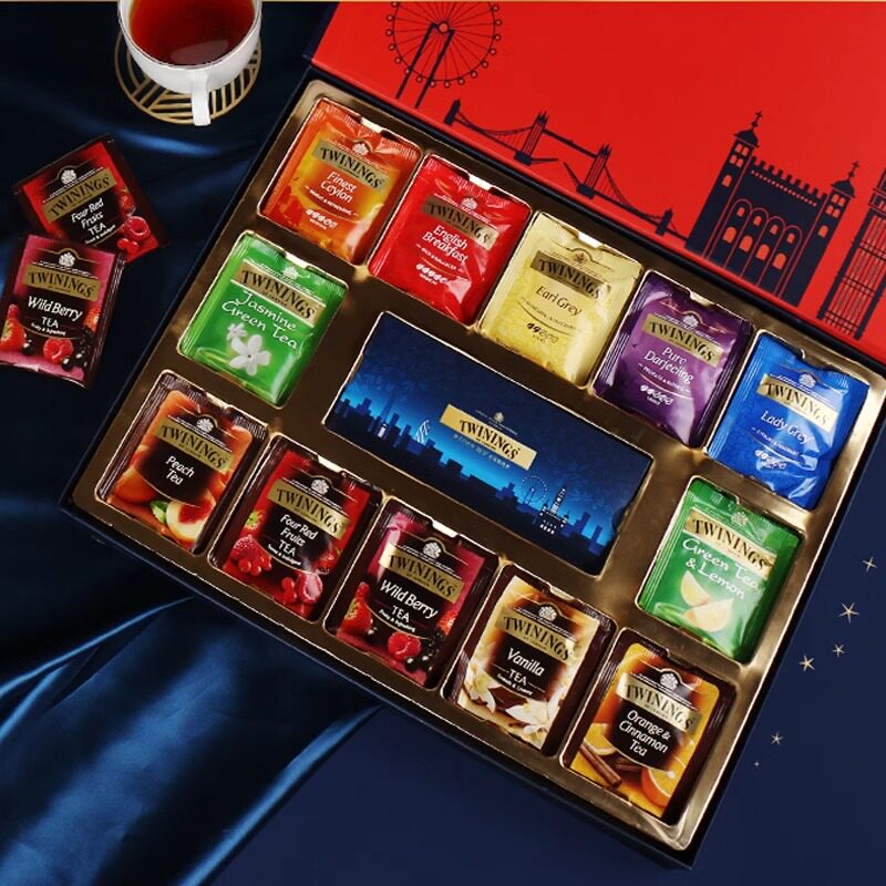 twinings川宁进口豪门伯爵红茶漫游英伦红色缤纷茶包礼盒