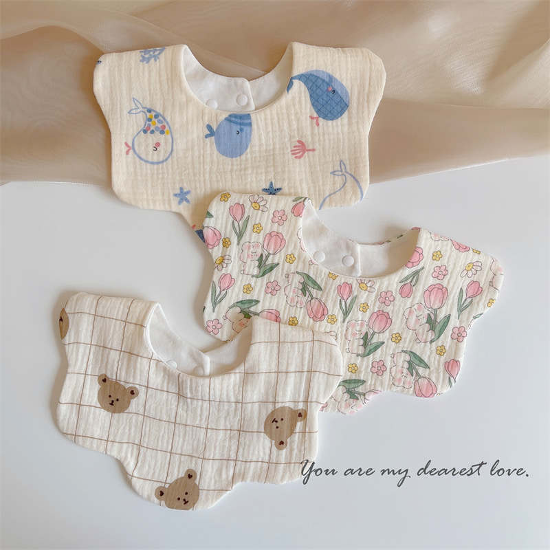 婴儿花朵围嘴初生儿防吐奶巾