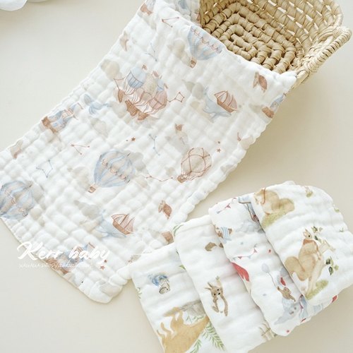 kerr baby【六层纯棉纱布】洗澡巾儿童洗脸巾新生儿方巾宝宝浴巾