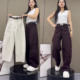 新款 小个子高腰直筒阔腿裤 工装 女宽松显瘦休闲拖地裤 风弯刀裤 秋季