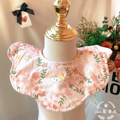 防吐奶韩版纯棉ins花瓣围兜