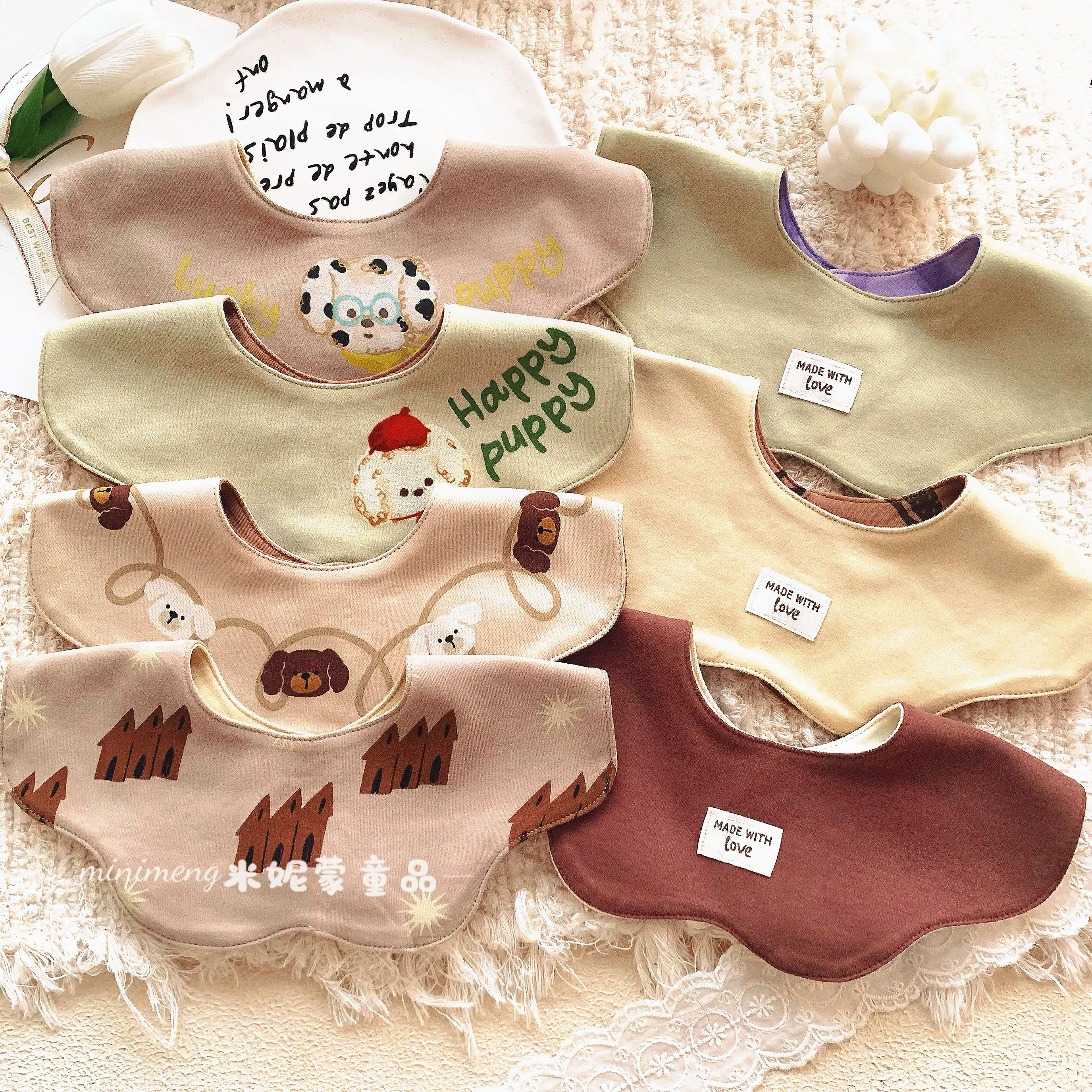 韩国同款婴儿口水巾纯棉围嘴