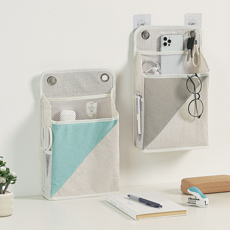 新款挂袋寝室宿舍神器收纳储物袋壁挂式墙上布艺桌面收纳袋