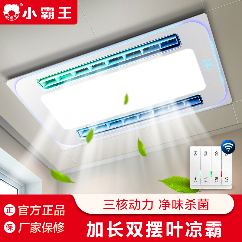 小霸王凉霸厨房嵌入式带照明灯集成吊顶吹冷风换气排风排气扇二合