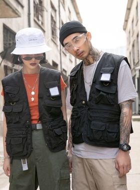 自产 X 日潮军事机能风户外音乐节摄影多功能口袋编导演重工马甲