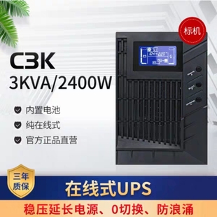 3KVA 2400W内置电池C3K 2.4KW 3000VA 山特UPS电源CASTLE
