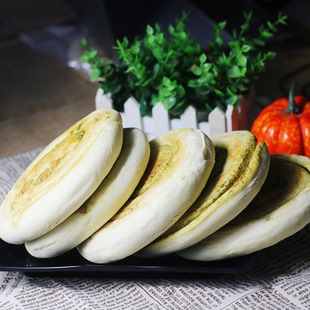 甘肃特产白锅盔苦豆饼无油平凉手工馍馍营养早餐200g*5个装