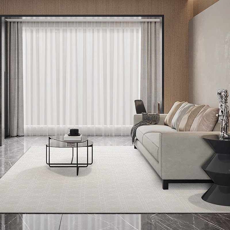 源头工厂奶油风家用客厅地毯卧室耐脏易打理加厚圆形异形地垫