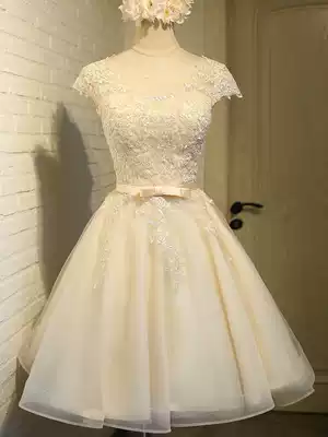 Bridesmaid dress female 2021 new summer high-end banquet small evening dress Western dress thin bridesmaid dress fairy quality