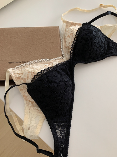 法式纯棉防凸点三角杯内衣