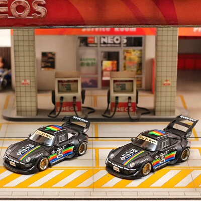 Street Weapon164跑车模型RWB993宽体改装哑光黑适用于保时捷