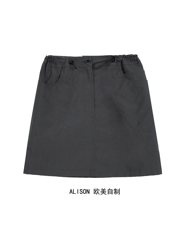 1313短裙高腰显瘦抽绳显瘦半身裙