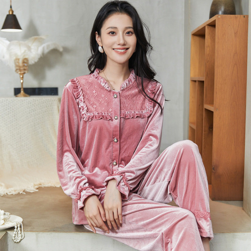 2025新款金丝绒加厚保暖睡衣套装