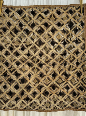 非洲｜刚果手工库巴古布草编挂布挂毯进口古董装饰壁挂艺术 栖朔