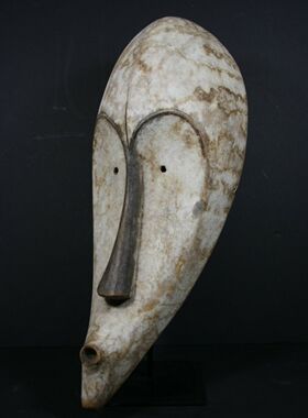 非洲中古｜Ngil Mask加蓬面具部落艺术品侘寂人物木雕摆件 栖朔