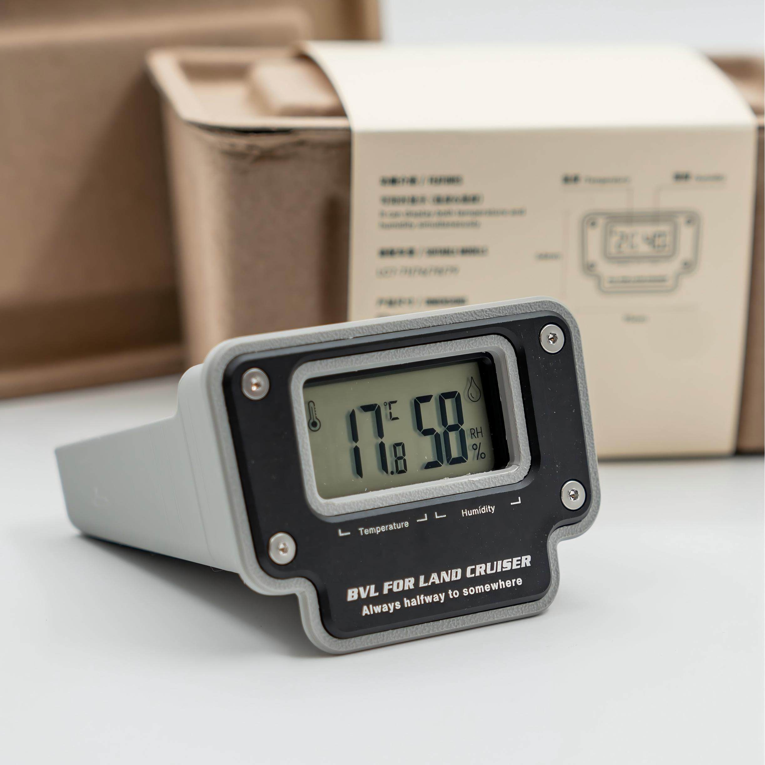 BVL车载数字温湿度计收纳盒磁吸抽屉丰田兰德酷路泽LC7系通用