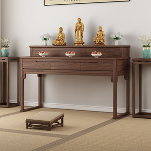 黑胡桃香火桌新中式实木供桌香案家用客厅佛龛财神爷供奉桌贡佛台